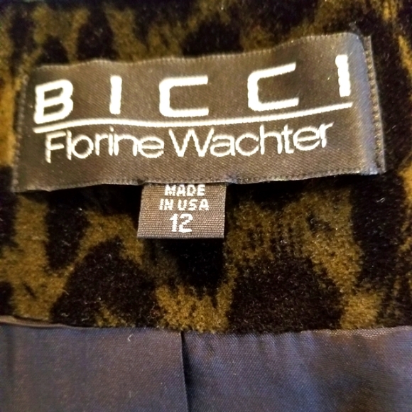 Bicci Leopard Print Olive & Black Velvet 100% Cotton Jacket with Tie - Picture 11 of 13